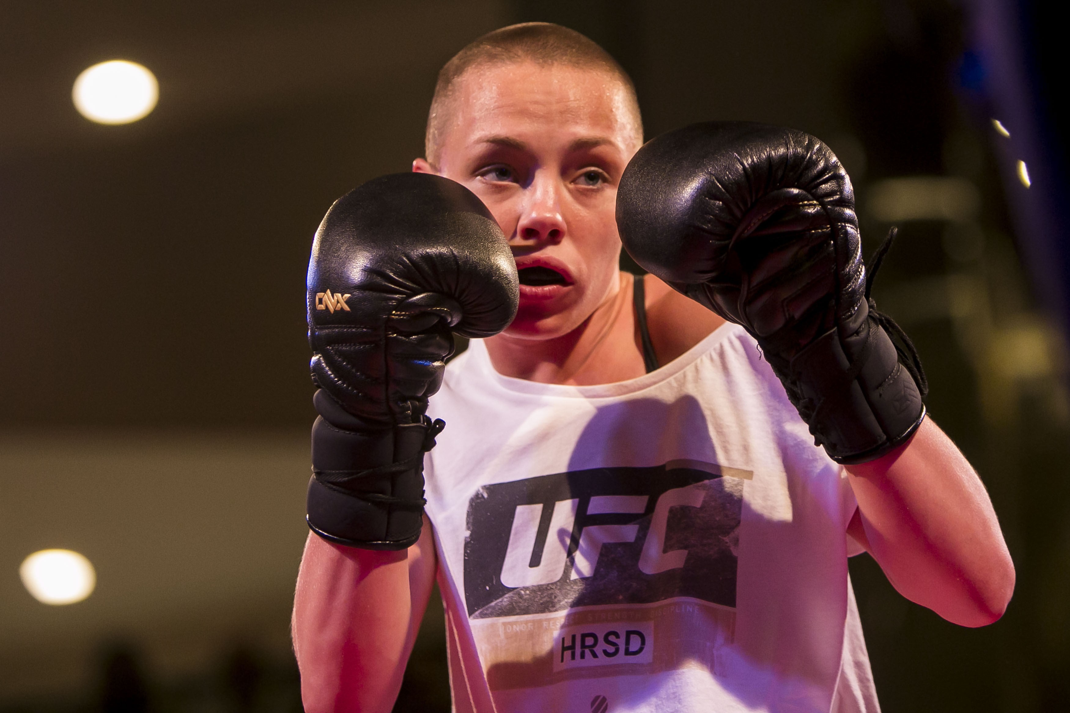 UFC women's strawweight champion contender Rose Namajunas of the United States holds an open training session at Barra Shopping Mall on May 8, 2019 in Rio de Janeiro, Brazil. (Photo by Bruna Prado/Zuffa LLC/Zuffa LLC)