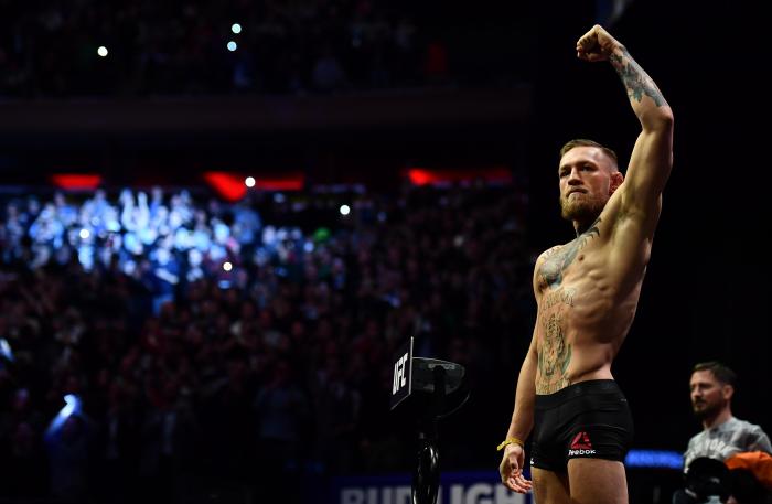 NEW YORK, NY - NOVEMBER 11: Conor McGregor of Ireland steps onto the scale during the UFC 205 weigh-in inside Madison Square Garden on November 11, 2016 in New York City. (Photo by Brandon Magnus/Zuffa LLC/Zuffa LLC via Getty Images)