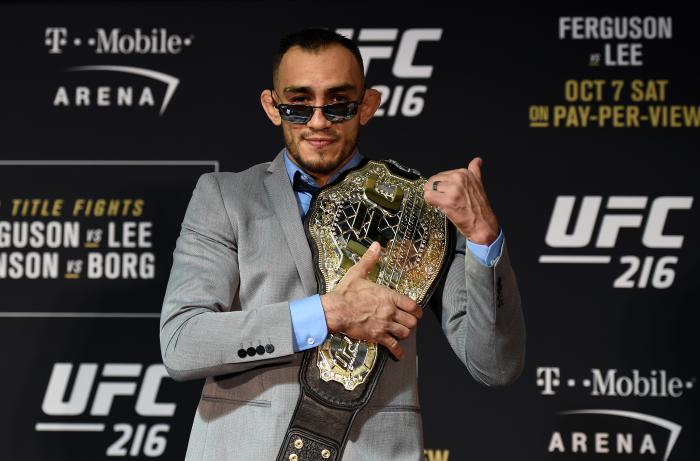 LAS VEGAS, NV - OCTOBER 07: Tony Ferguson poses for a picture after the UFC 216 event inside TMobile Arena on October 7, 2017 in Las Vegas, Nevada. (Photo by Brandon Magnus/Zuffa LLC/Zuffa LLC via Getty Images)