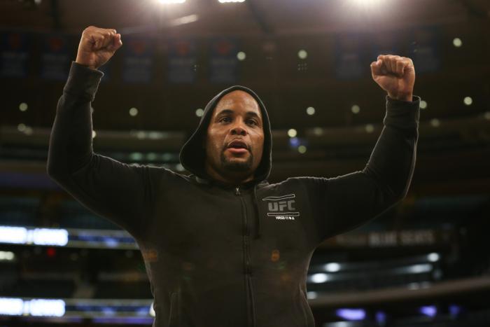 NEW YORK, NY - OCTOBER 31: UFC light heavyweight and heavyweight champion Daniel Cormier holds an open workout for fans and media at Madison Square Garden on October 31, 2018 in New York, NY. (Photo by Ed Mulholland/Zuffa LLC via Getty Images)