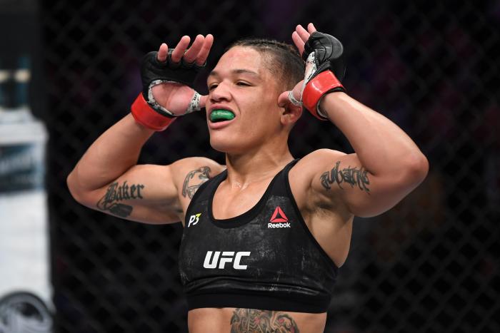 NEW YORK, NY - NOVEMBER 03: Sijara Eubanks reacts after the conclusion of her women's flyweight bout against Roxanne Modafferi during the UFC 230 event inside Madison Square Garden on November 3, 2018 in New York, New York. (Photo by Jeff Bottari/Zuffa LLC via Getty Images)