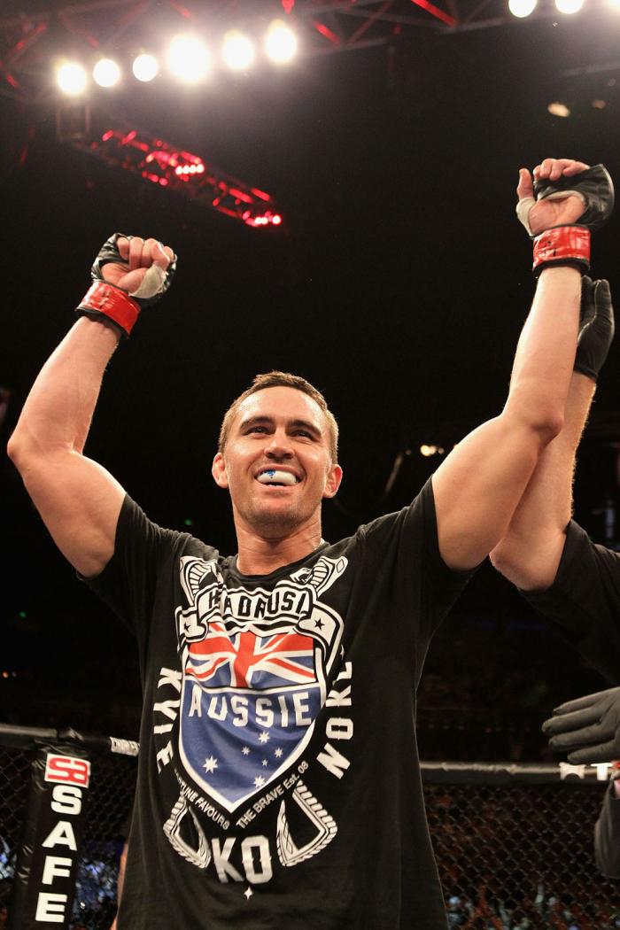 Kyle Noke celebrates his win