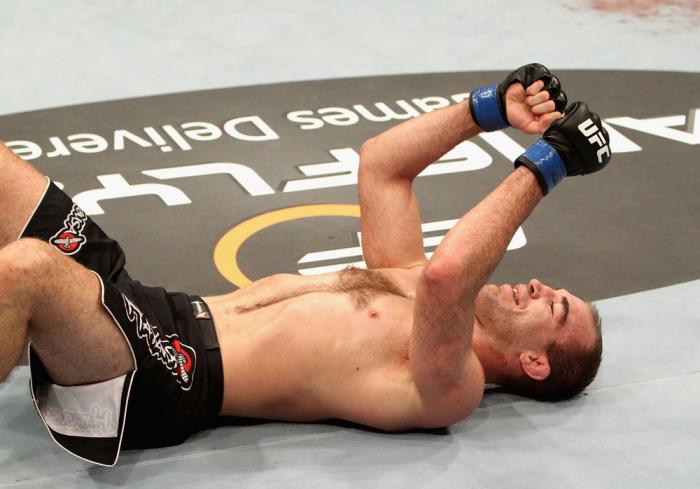 Ebersole celebrates his win over Lytle