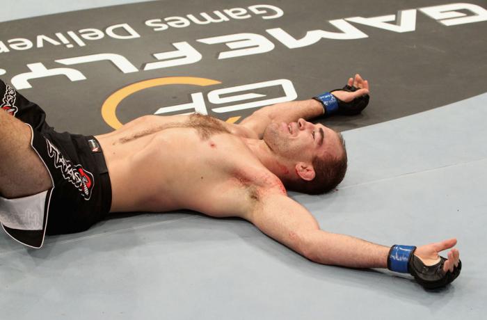 Ebersole celebrates his win over Lytle