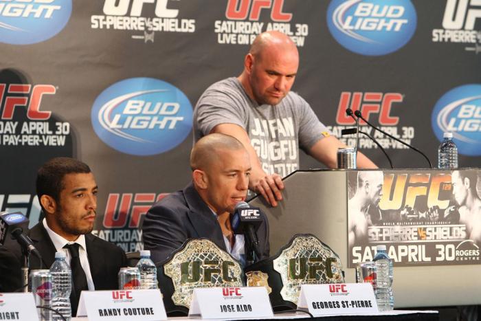 Dana White, Georges St-Pierre and Jose Aldo