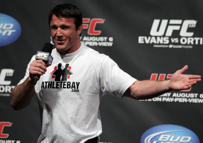 Chael Sonnen interacts with the fans at the UFC Fight Club Q&A before the UFC 133 Weigh-in.