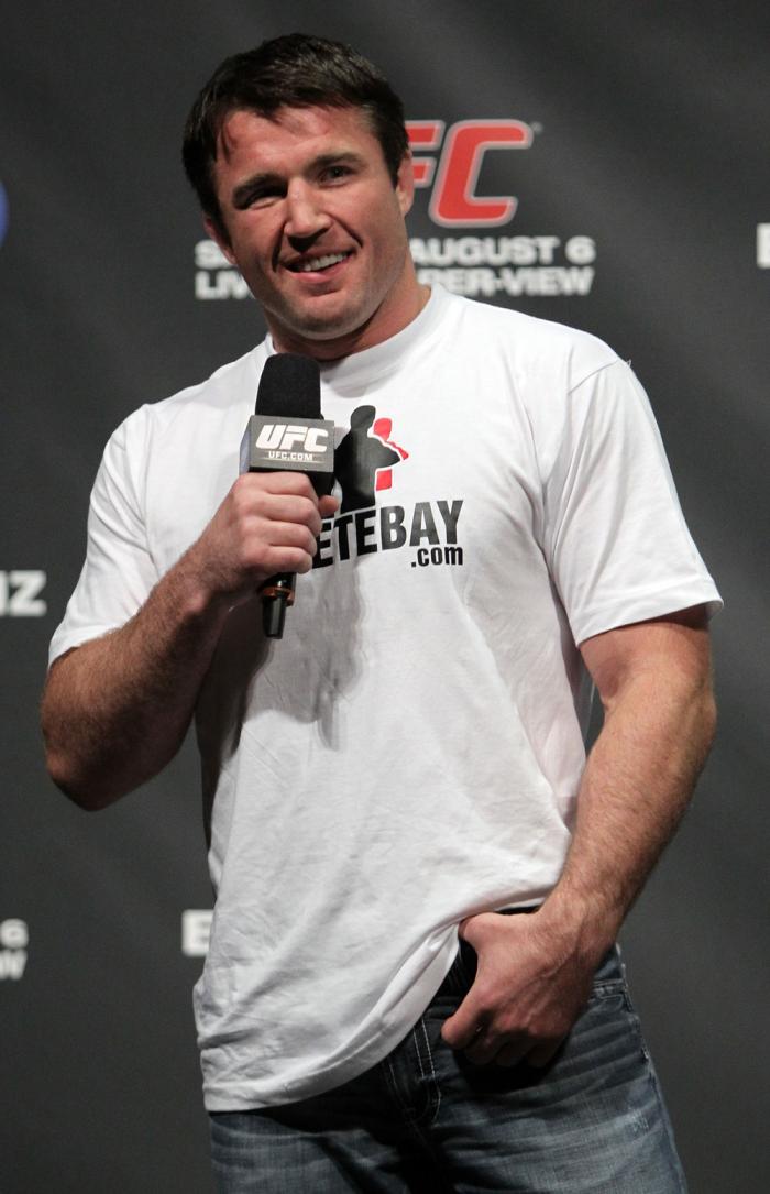 Chael Sonnen interacts with the fans at the UFC Fight Club Q&A before the UFC 133 Weigh-in.