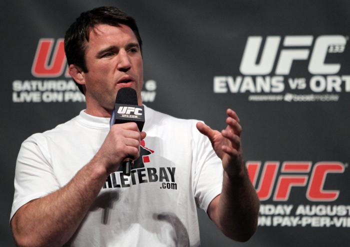 Chael Sonnen interacts with the fans at the UFC Fight Club Q&A before the UFC 133 Weigh-in.