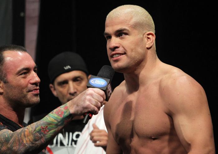 (L) Joe Rogan with (R) Tito Ortiz