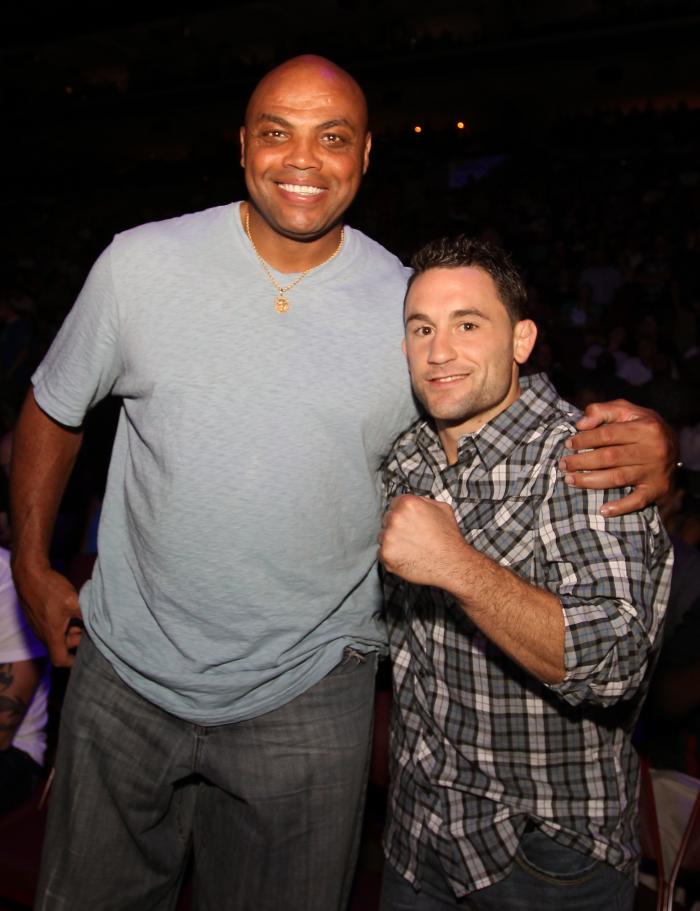 UFC 133: Director Stephen Sebring and designer Reed Krakoff pose for a photo octagonside.