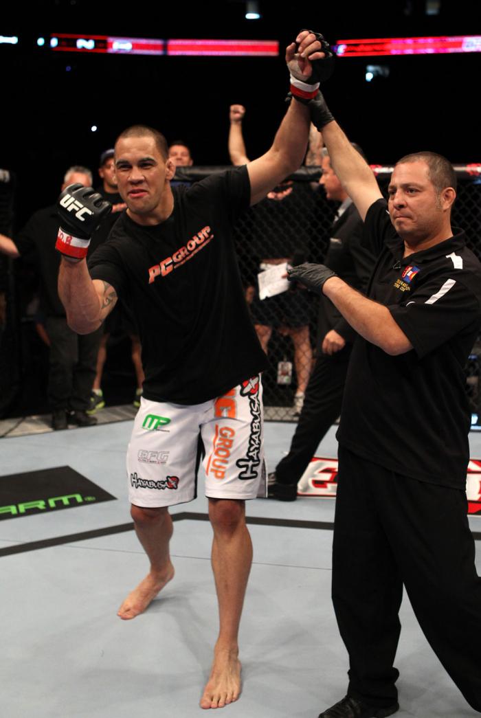 James Te Huna celebrates his win