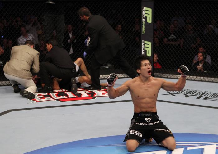 Mizugaki celebrates his win