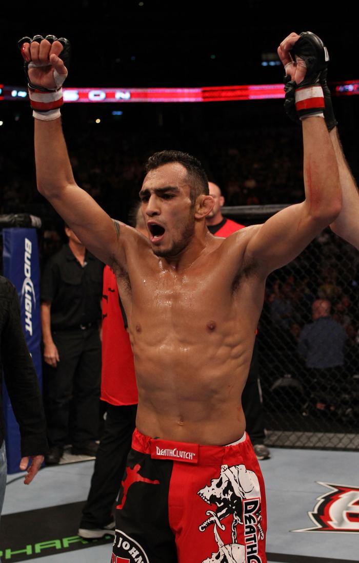 Tony Ferguson celebrates his win