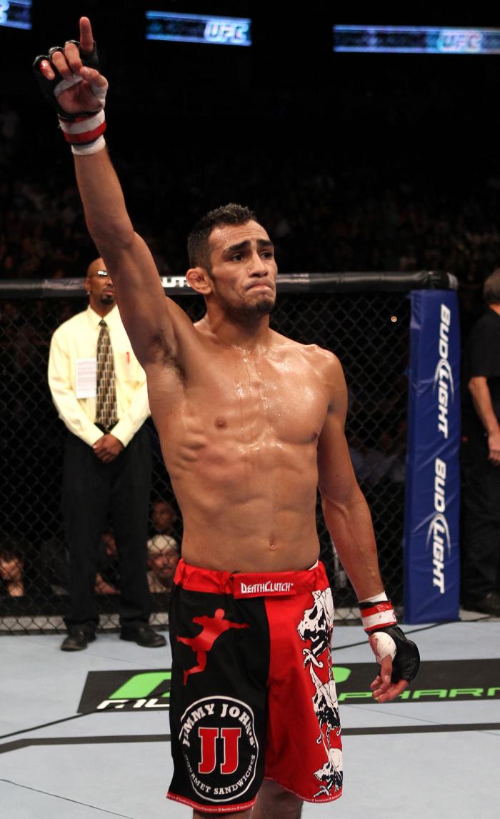 Tony Ferguson celebrates his win