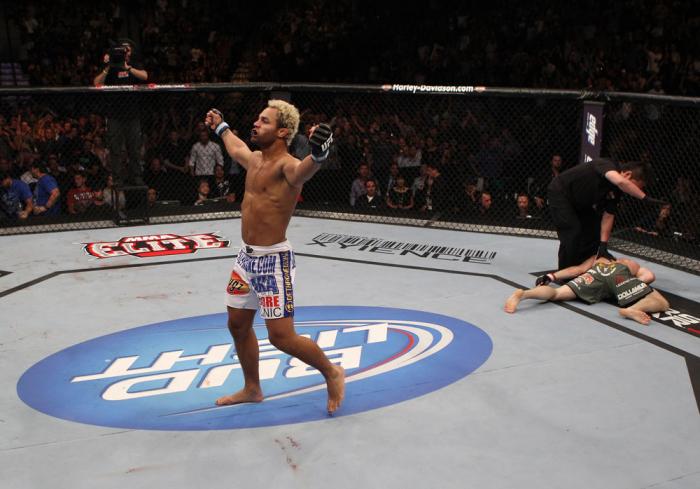 Josh Koscheck celebrates his win