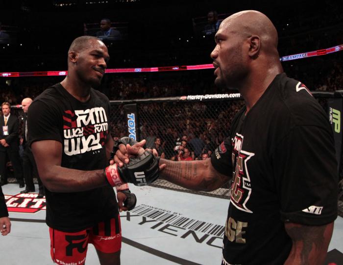 Jon Jones and Rampage Jackson after the fight