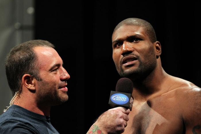 (L-R) Joe Rogan with Rampage Jackson
