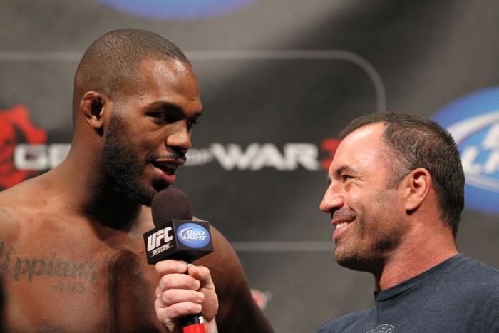 (L-R) Jon Jones and Joe Rogan