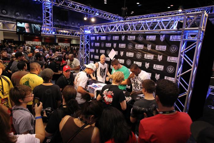 Autograph signings with (L-R) Joey Beltran, Jason "Mayhem" Miller, Matt Mitrione and Phil Davis