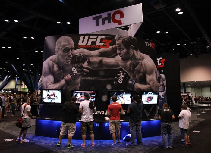 THQ booth featuring UFC Undisputed 3 demo