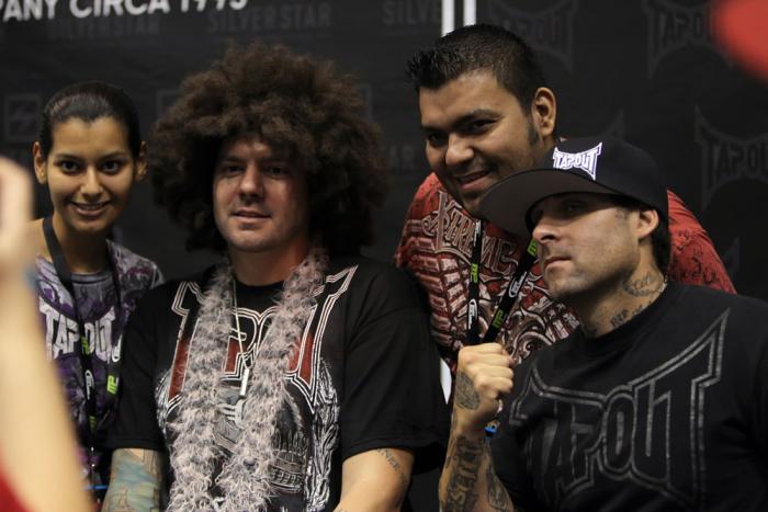 TapouT founders Tim "Skyskrape" Katz and Dan "Punkass" Caldwell poses for photos with fans