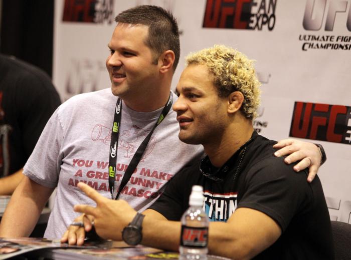 Josh Koscheck poses with a fan