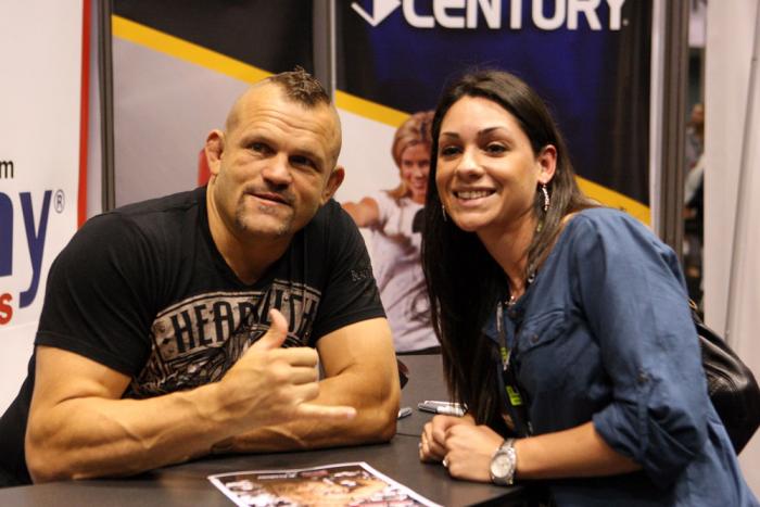 Chuck Liddell poses with a fan