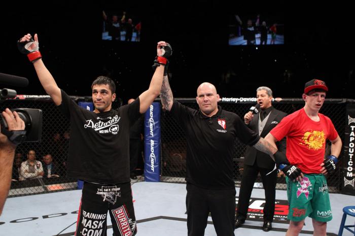 Ramsey Nijem celebrates his win over Dan Downes