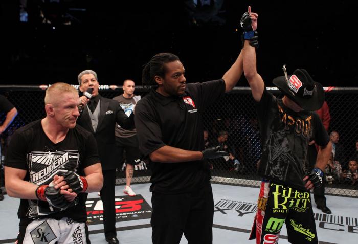 Donald Cerrone celebrates his win