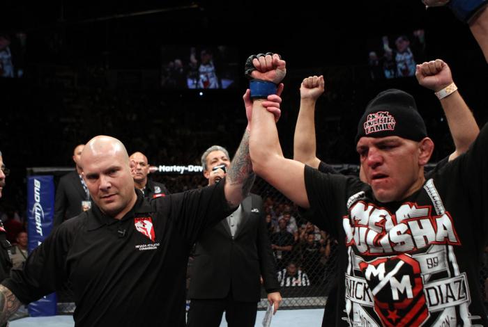 Nick Diaz announced winner by unanimous decision
