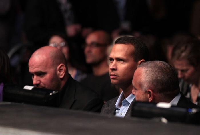New York Yankees third baseman Alex Rodriguez attends the UFC 137
