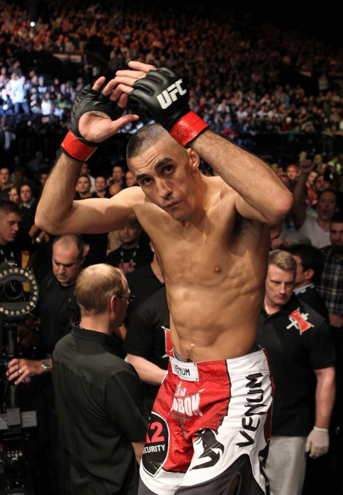 Terry Etim enters the Octagon