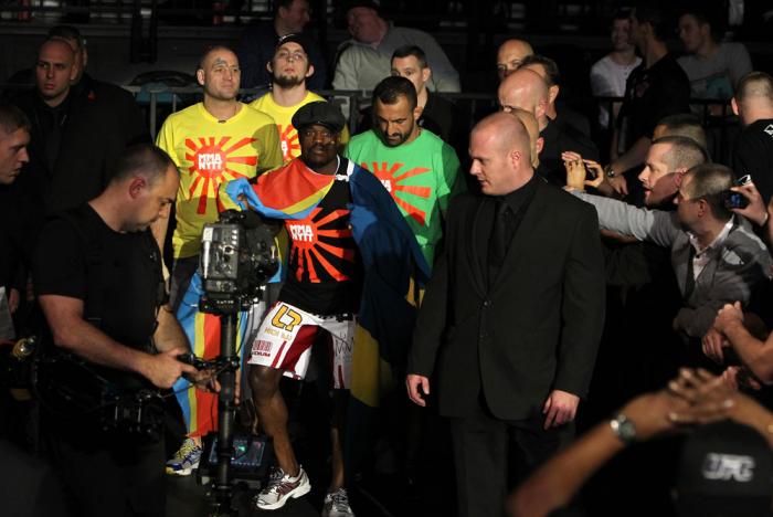 Papy Abedi enters the arena