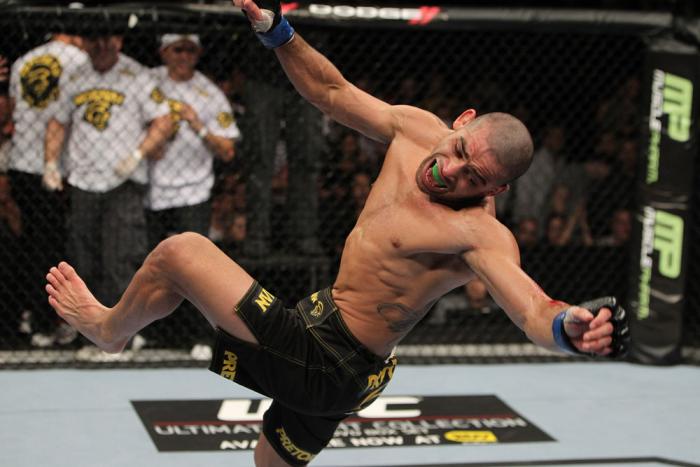 Renan Barao celebrates