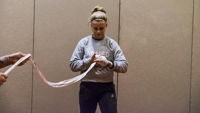 Paige VanZant evening workout during UFC Brooklyn Fight Week
