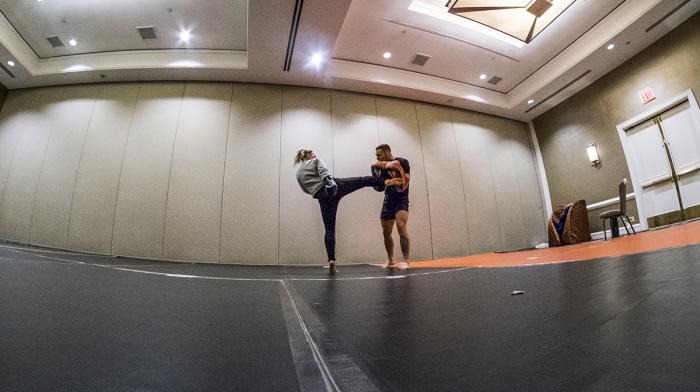 Paige VanZant evening workout during UFC Brooklyn Fight Week