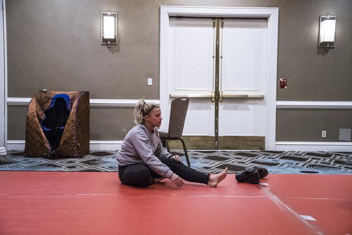 Paige VanZant evening workout during UFC Brooklyn Fight Week