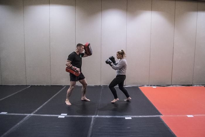 Paige VanZant evening workout during UFC Brooklyn Fight Week