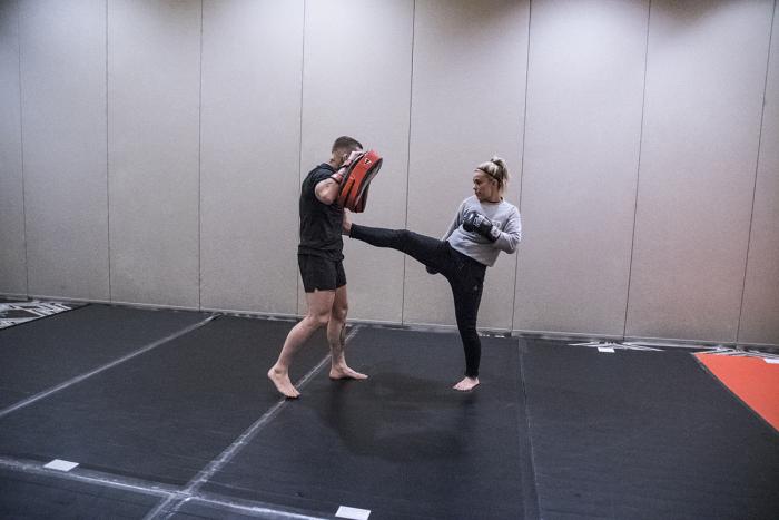 Paige VanZant evening workout during UFC Brooklyn Fight Week