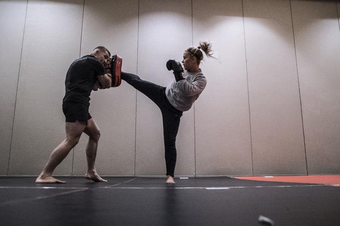 Paige VanZant evening workout during UFC Brooklyn Fight Week