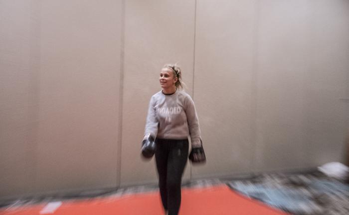 Paige VanZant evening workout during UFC Brooklyn Fight Week