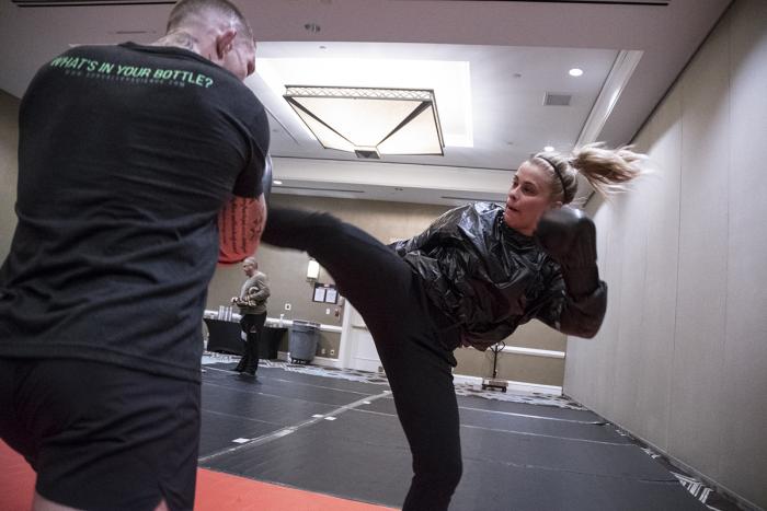 Paige VanZant evening workout during UFC Brooklyn Fight Week