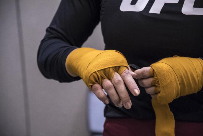 Rachael Ostovich evening workout during UFC Brooklyn Fight Week