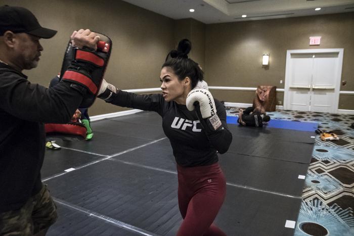 Rachael Ostovich evening workout during UFC Brooklyn Fight Week