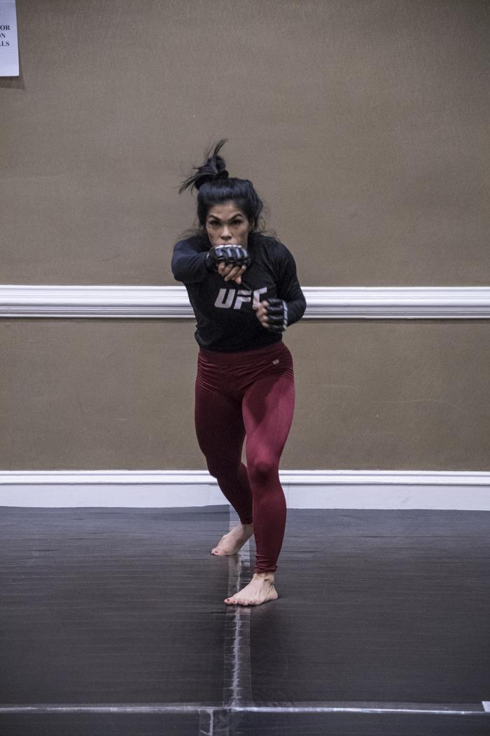 Rachael Ostovich evening workout during UFC Brooklyn Fight Week