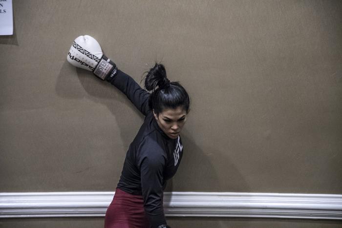 Rachael Ostovich evening workout during UFC Brooklyn Fight Week