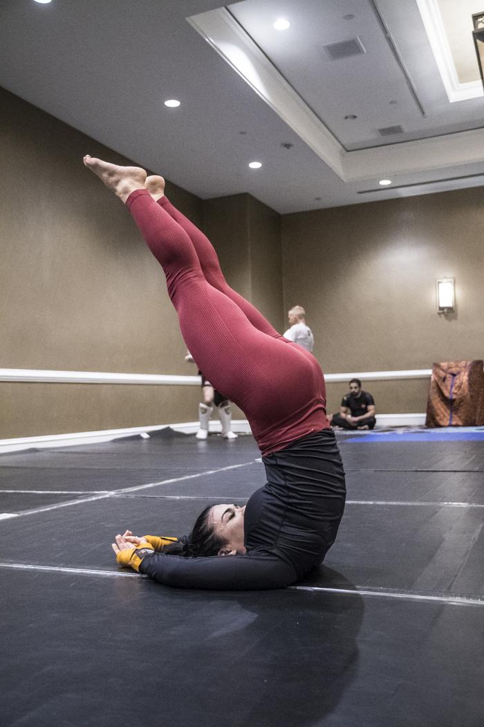 Rachael Ostovich evening workout during UFC Brooklyn Fight Week