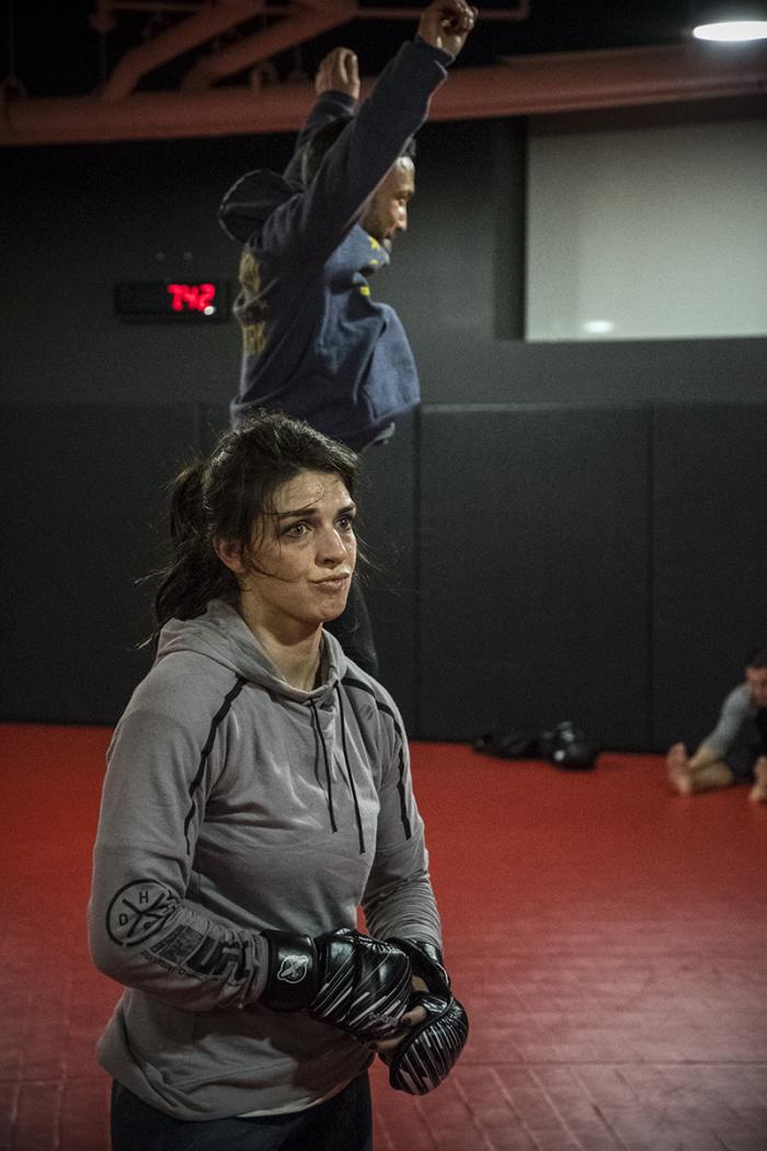 Las Vegas 2/28/18 - Mackenzie Dern and Frankie Edgar workout at the UFC Performance Institute in preparation for UFC 222 (Photo credit: Juan Cardenas)