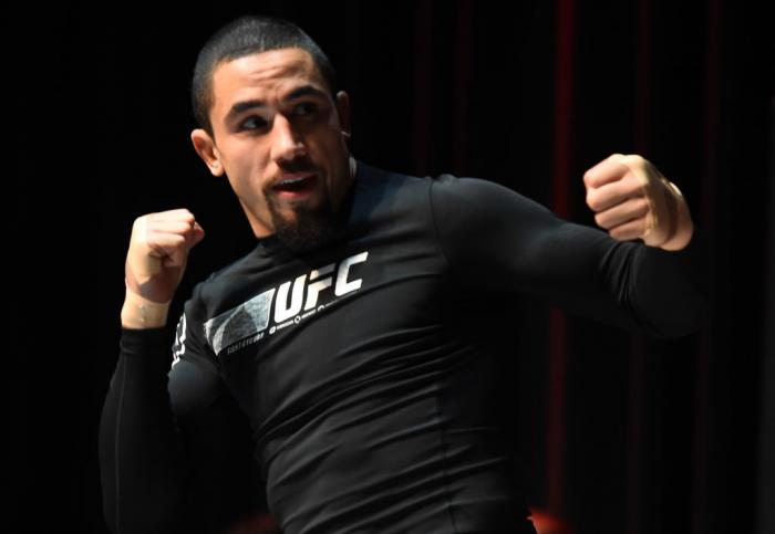 CHICAGO, ILLINOIS - JUNE 06: Robert Whittaker of New Zealand works out for fans and media during the UFC 225 Open Workouts at the Chicago Theatre on June 6, 2018 in Chicago, Illinois. (Photo by Josh Hedges/Zuffa LLC/Zuffa LLC via Getty Images)