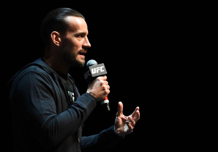 CHICAGO, ILLINOIS - JUNE 06: CM Punk interacts with fans during the UFC 225 Open Workouts at the Chicago Theatre on June 6, 2018 in Chicago, Illinois. (Photo by Josh Hedges/Zuffa LLC/Zuffa LLC via Getty Images)